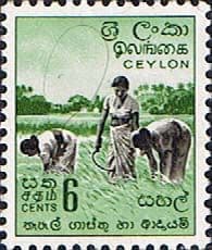 Ceylon 1958 SG 452 Harvesting Rice Fine Mint