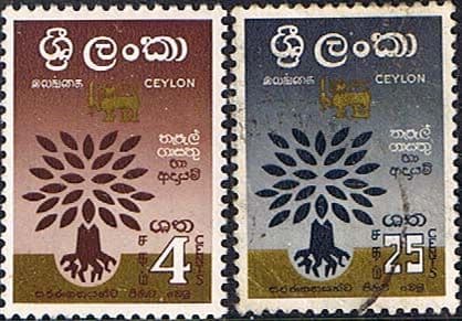 Ceylon 1960 World Refugee Year Set Fine Used