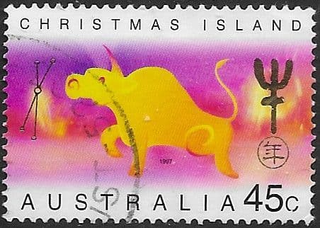 Christmas Island 1997 Chinese New Year. Year of the Ox. SG 434 Fine Used