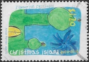 Christmas Island 1999 Festivals Children's Paintings SG 472 Fine Used