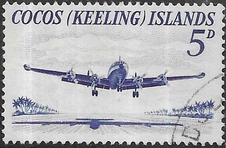Cocos Keeling Islands 1963 SG2 Constellation Airliner Fine Used