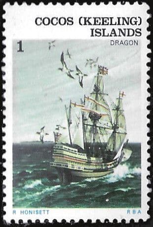 Cocos Keeling Islands 1976 Ships SG 20 HMS Dragon Fine Mint