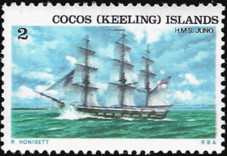 Cocos Keeling Islands 1976 Ships SG 21 HMS Juno Fine Mint