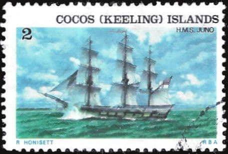 Cocos Keeling Islands 1976 Ships SG 21 HMS Juno Fine Used