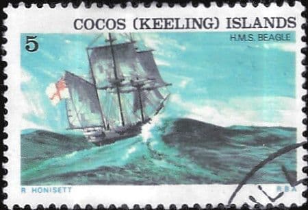 Cocos Keeling Islands 1976 Ships SG 22 HMS Beagle Fine Used