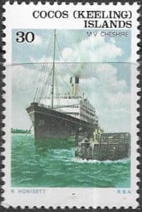 Cocos Keeling Islands 1976 Ships SG 27 MV Cheshire Fine Mint