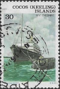 Cocos Keeling Islands 1976 Ships SG 27 MV Cheshire Fine Used