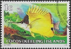 Cocos Keeling Islands 1979 Fishes SG 34 Yellow Longnose Butterflyfish Fine Used