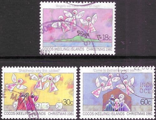 Cocos Keeling Islands 1981 Christmas Set Fine Used