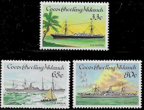 Cocos Keeling Islands 1985 Cable-laying Ships Set Fine Used