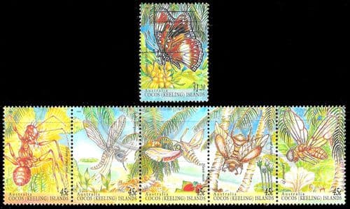 Cocos Keeling Islands 1995 Insects Tenant Set Fine Used