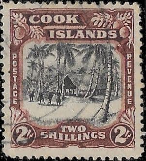 Cook Island 1944 Native Village VI SG 144 Fine Used