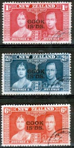 Cook Islands 1937 King George VI Coronation Set Fine Used