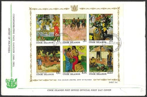 Cook Islands 1967 Gauguin's Polynesian Paintings First Day Cover Fine Used