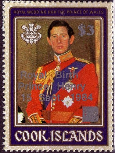 Cook Islands 1984 Royal Baby Prince Henry $3 Fine Mint