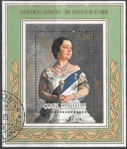 Cook Islands 1985 Queen Mother Life and Times Miniature Sheet Fine Used