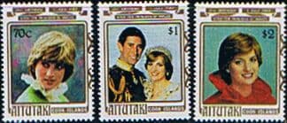 Cook Islands Aitutaki Island 1982 Diana 21st Birthday Set Fine Mint