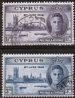 Cyprus 1946 King George VI Victory Set Fine Used