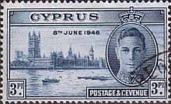 Cyprus 1946 King George VI Victory SG 165 Fine Used