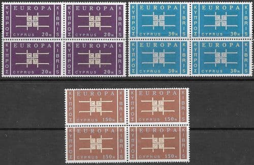 Cyprus 1963 Europa Set Second Issue Block of 4 Fine Mint