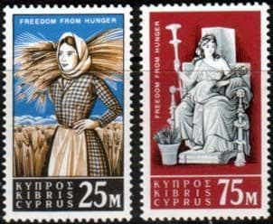 Cyprus 1963 Freedom From Hunger Set Fine Mint