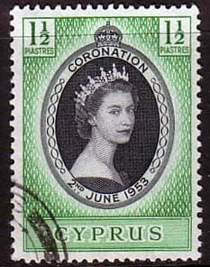 Cyprus Queen Elizabeth II 1953 Coronation Fine Used