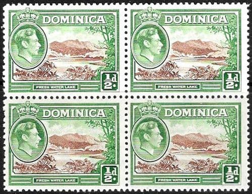 Dominica 1938 King George VI Block of 4 SG 99 Fine Mint