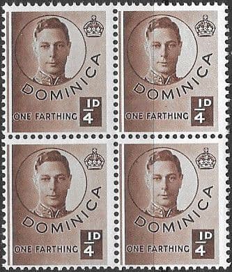 Dominica 1940 King George VI Block of 4 SG 109 Fine Mint