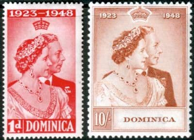 Dominica 1948 King George VI Royal Silver Wedding Set Fine Mint