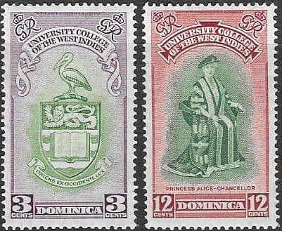 Dominica 1951 British West Indies University College Set Fine Mint