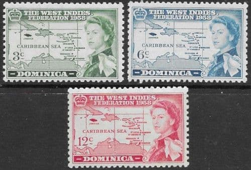 Dominica 1958 B W I Federation Set Fine Mint