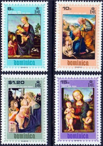 Dominica 1969 Christmas Paintings Set Fine Mint