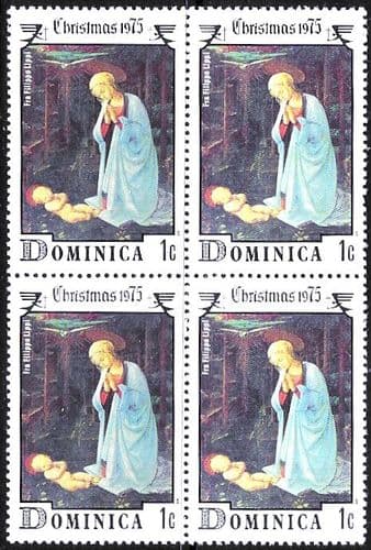 Dominica 1975 Christmas Block of 4 SG 483 Fine Mint