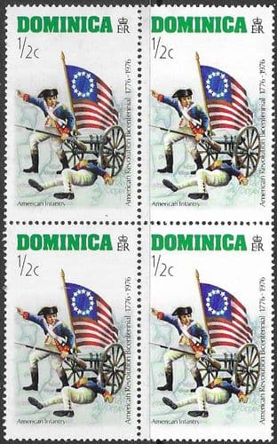Dominica 1976 American Revolution Block of 4 SG 508 Fine Mint