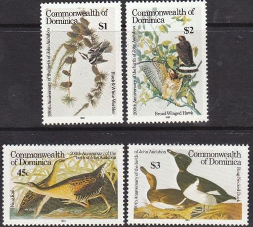 Dominica 1985 John J Audubon Birds Set Fine Mint