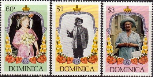 Dominica 1985 Queen Mother Life and Times Set Fine Mint