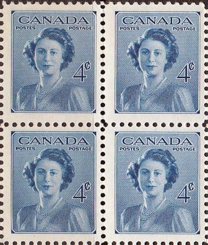 Canada 1948 SG 410 Princess Elizabeth Wedding Fine Mint Block of 4