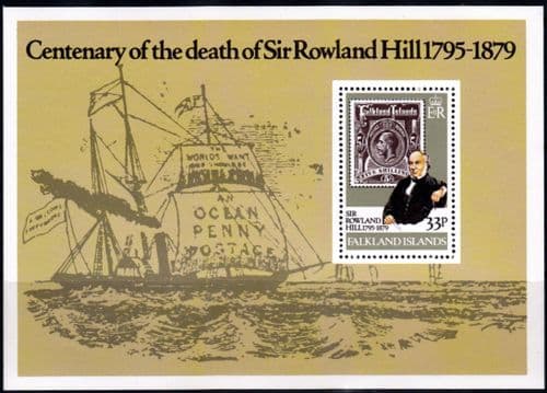 Falkland Island 1979 Rowland Hill Miniature Sheet Fine Mint