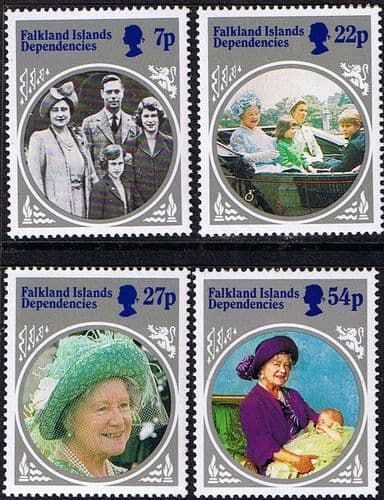 Falkland Island Dependencies 1985 Queen Mother Life and Times Set Fine Mint