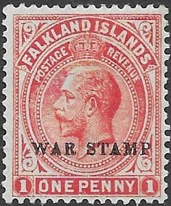 Falkland Islands 1918 War Stamp Overprint SG 71 Fine Mint