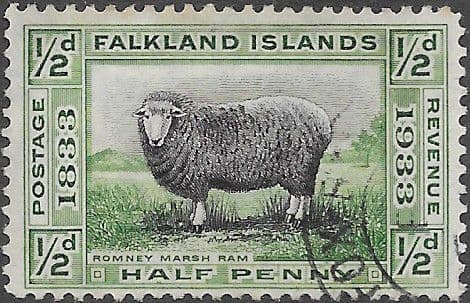 Falkland Islands 1933 SG 127 Romney Marsh Sheep Fine Used