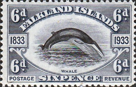 Falkland Islands 1933 SG 133 Fin Whale Fine Mint