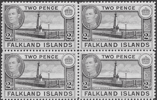Falkland Islands 1938 SG 149 Imprint Block of 4 Fine Mint