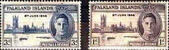Falkland Islands 1946 King George VI Victory Set Fine Mint