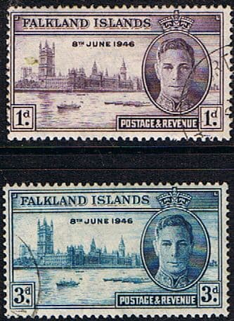 Falkland Islands 1946 King George VI Victory Set Fine Used