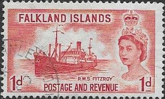 Falkland Islands 1955 SG 188 HMS Fitzroy Fine Used