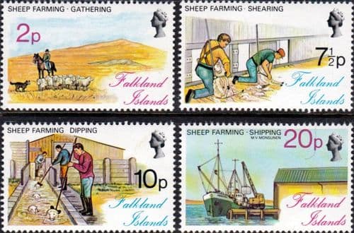 Falkland Islands 1976 Sheep Farming Set Fine Mint