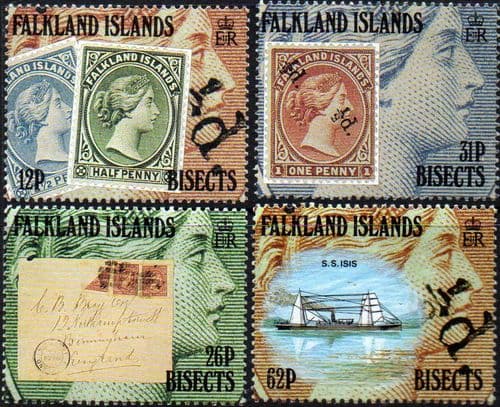 Falkland Islands 1991 Bisected Surcharges Set Fine Mint