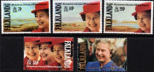 Falkland Islands 1992 Queen Elizabeth II's Accession Set Fine Mint