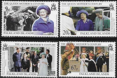 Falkland Islands 1999 Queen Mothers Century Set Fine Mint
